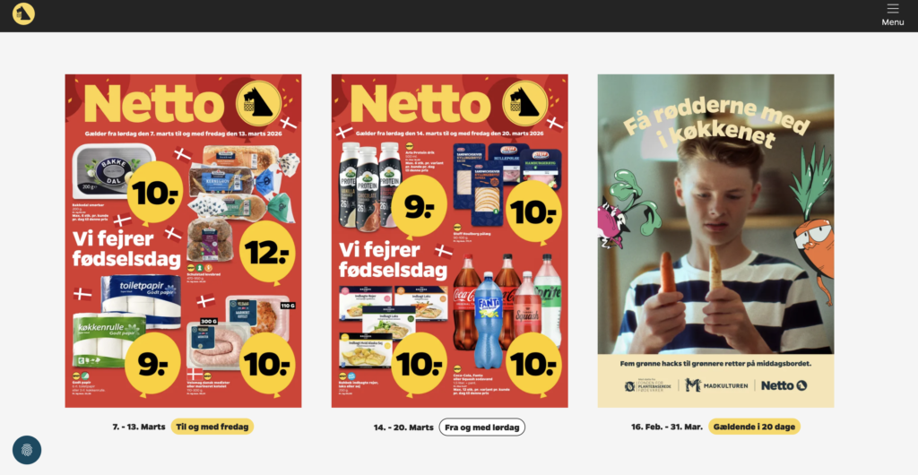 netto.dkのサイトのスクリーンショット